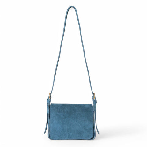 Genevieve Crossbody in Aegean Italian Suede