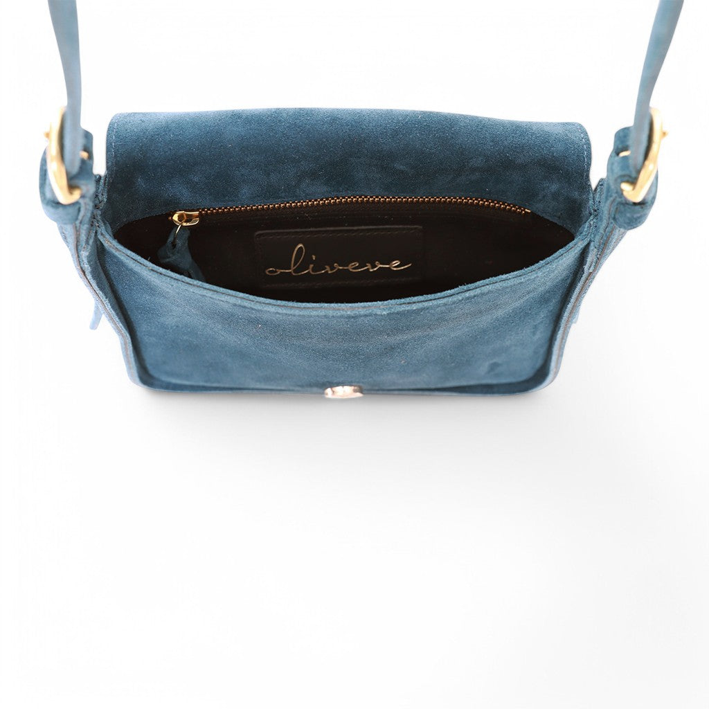 Genevieve Crossbody in Aegean Italian Suede