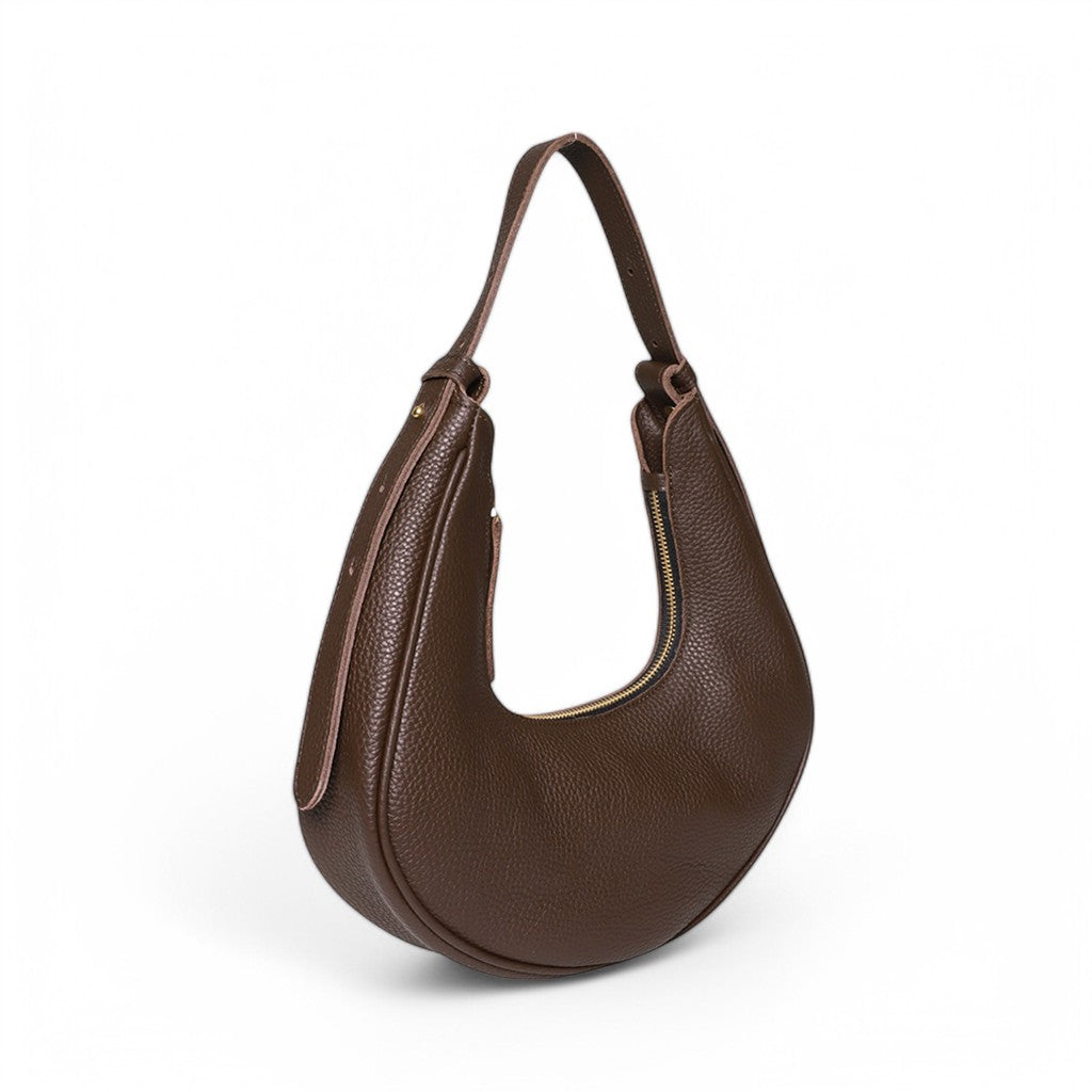 Brielle Baguette in Chestnut Italian Buffalo Cowhide