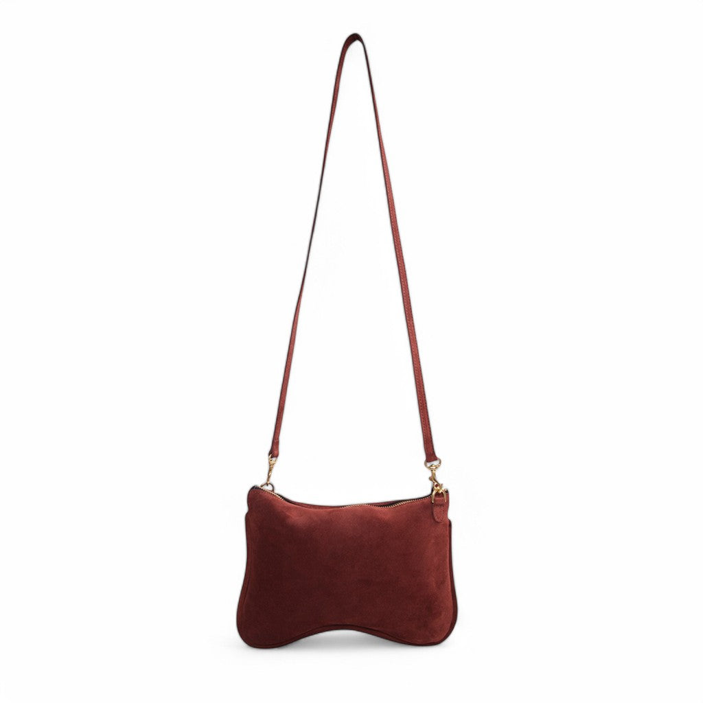Cali Crossbody Clutch in Spiced Italian Leather Backed Suede
