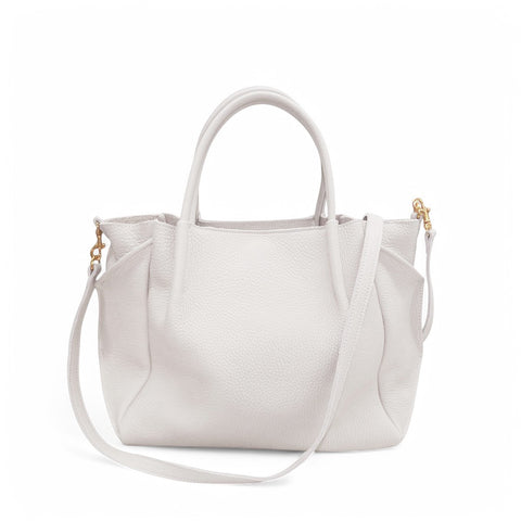 Zoe Tote in White Italian Buffalo Cowhide
