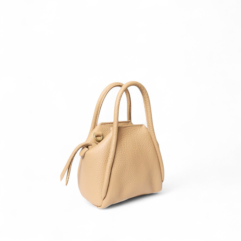 Mini Taya Top Handle Crossbody in Cappuccino Italian Buffalo Cowhide