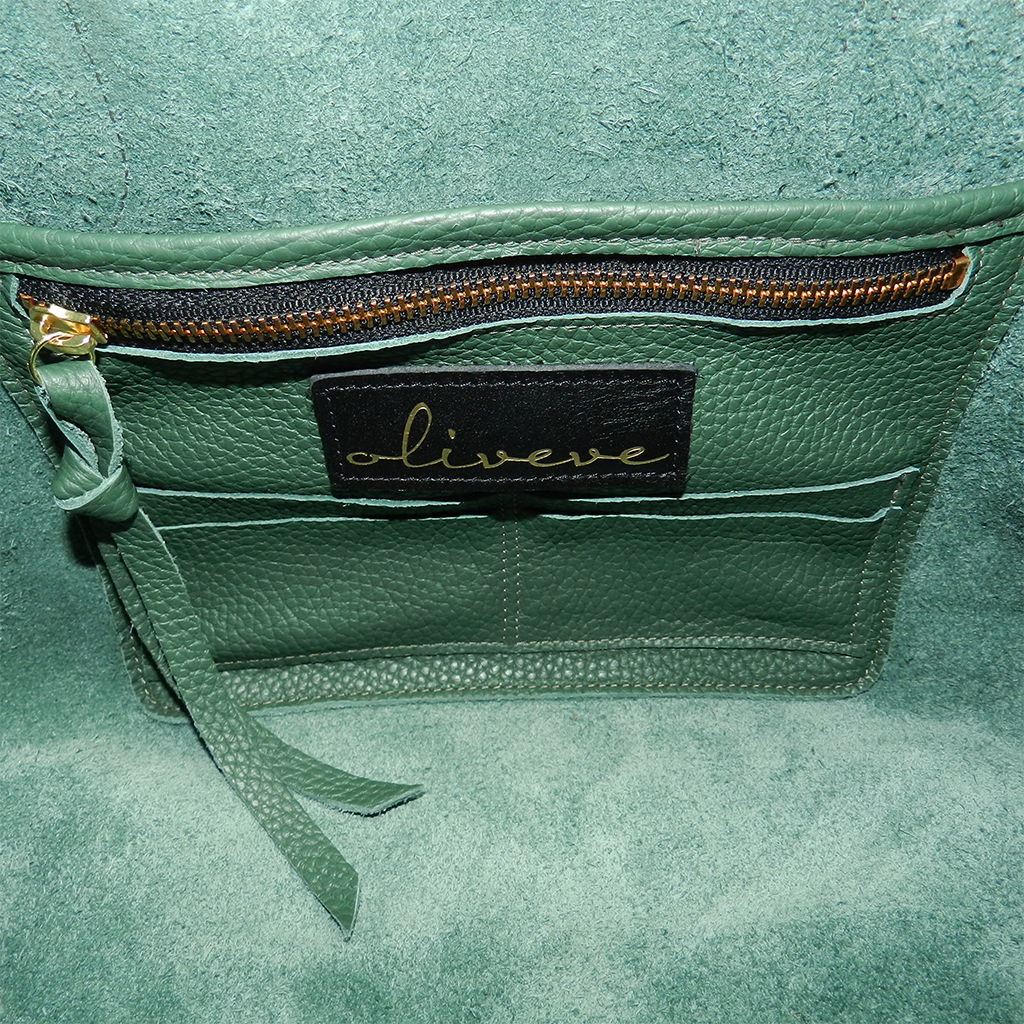 Sutton Convertible Satchel in Eucalyptus Italian Buffalo Cowhide