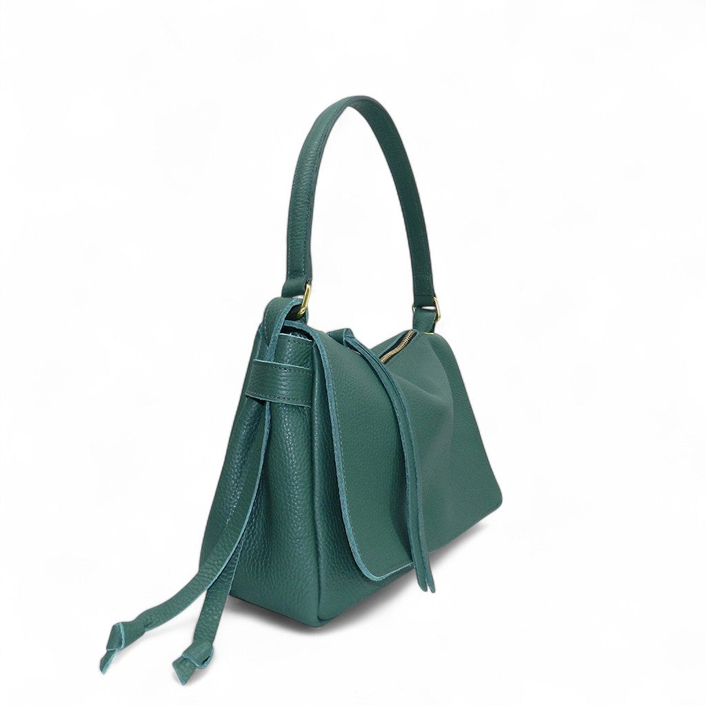 Remi Medium Slouchy Shoulder in Eucalyptus Buffalo Cowhide