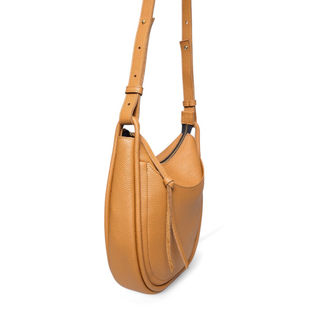 Catalina Adjustable Hobo in Miel Italian Buffalo Cowhide