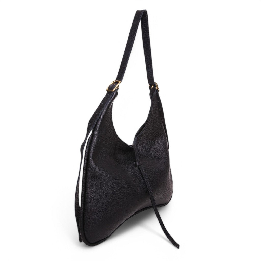 Arden Hobo in Black Italian Buffalo Cowhide