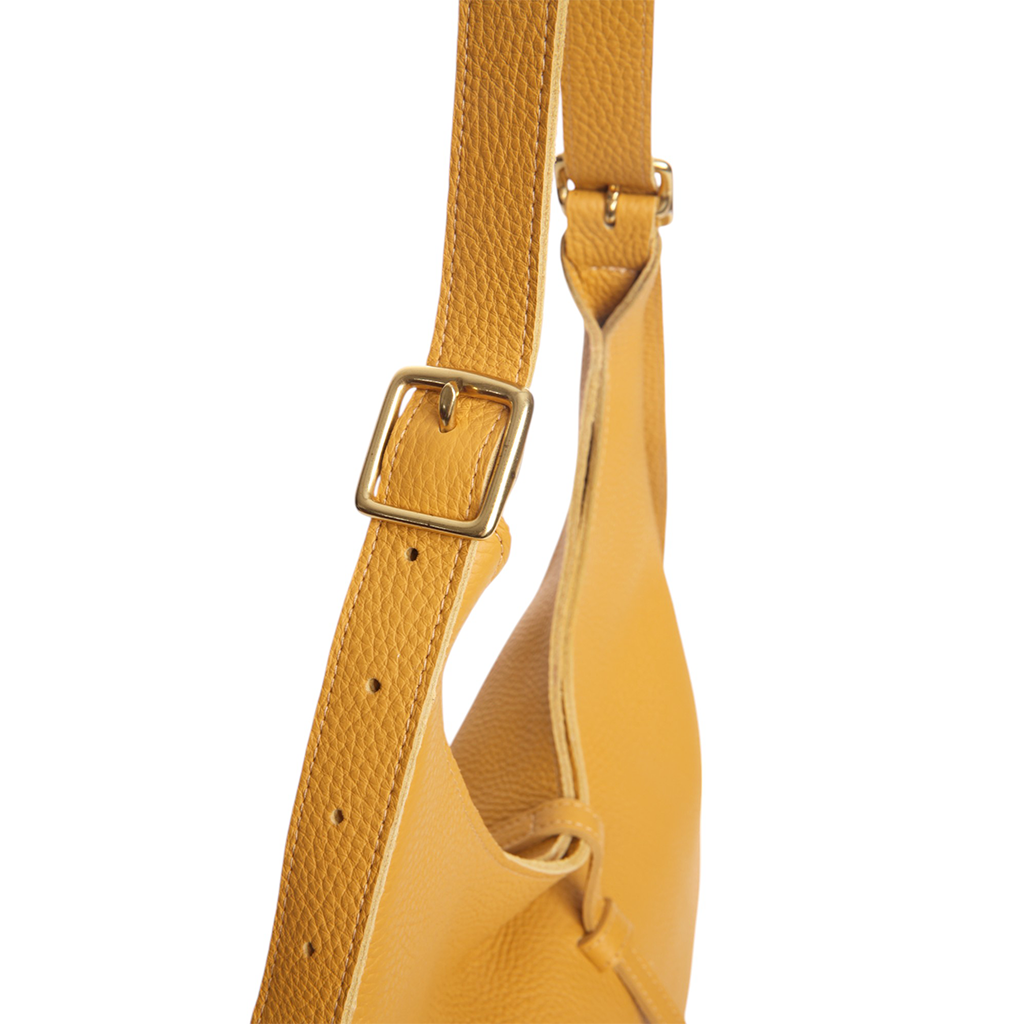 Arden Hobo in Marigold Italian Buffalo Cowhide