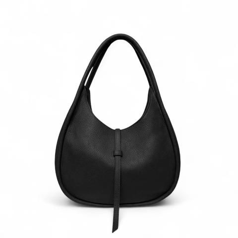Elvera Shoulder Bag in Black Italian Buffalo Cowhide
