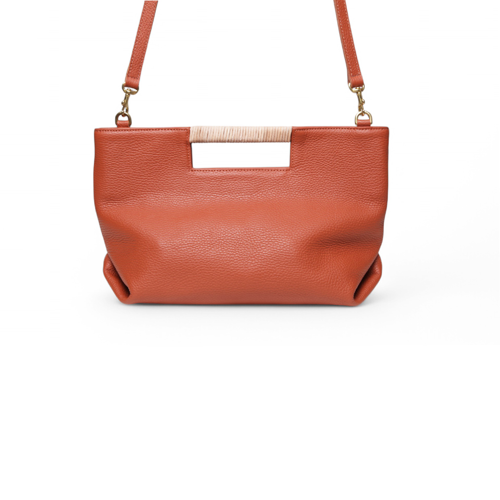 Ella Wrapped Handle Crossbody in Auburn Buffalo Cowhide