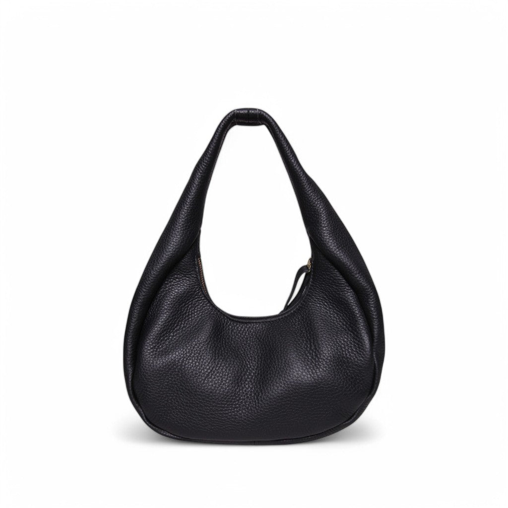 Bria Baguette in Black Italian Buffalo Cowhide