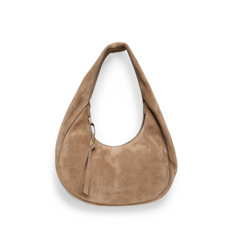 Bria Baguette in Amphora Italian Leather Backed Suede