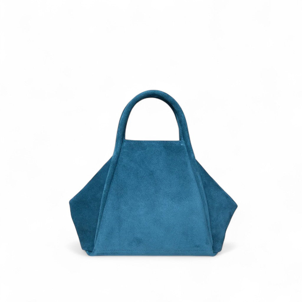 Taya Top Handle Crossbody in Aegean Italian Leather Backed Suede