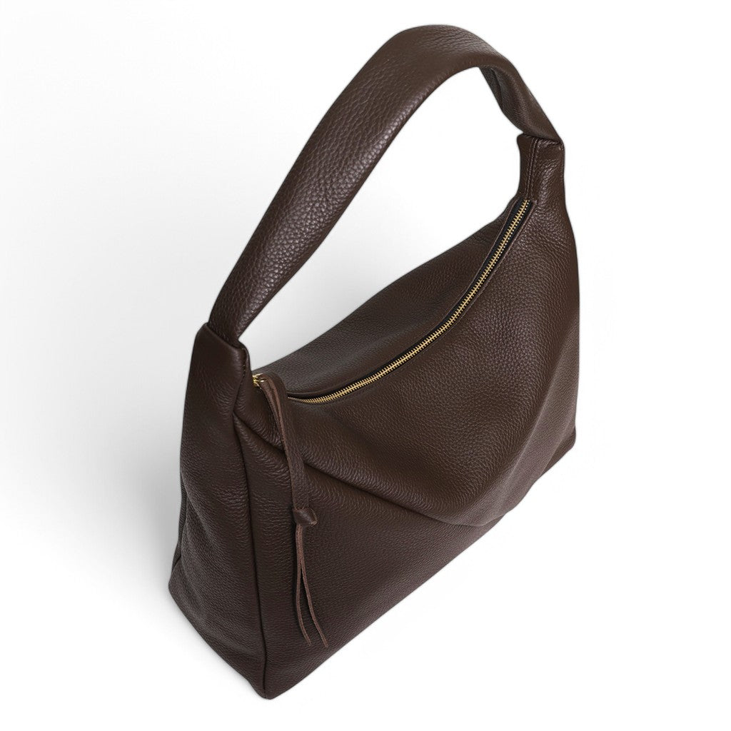 Raffaella Hobo in Chestnut Italian Buffalo Cowhide