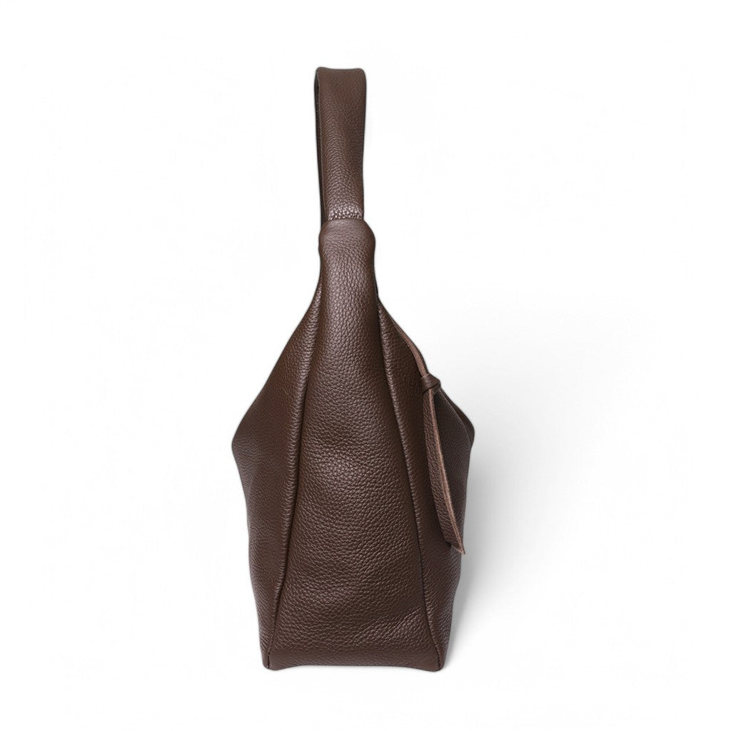 Raffaella Hobo in Chestnut Italian Buffalo Cowhide