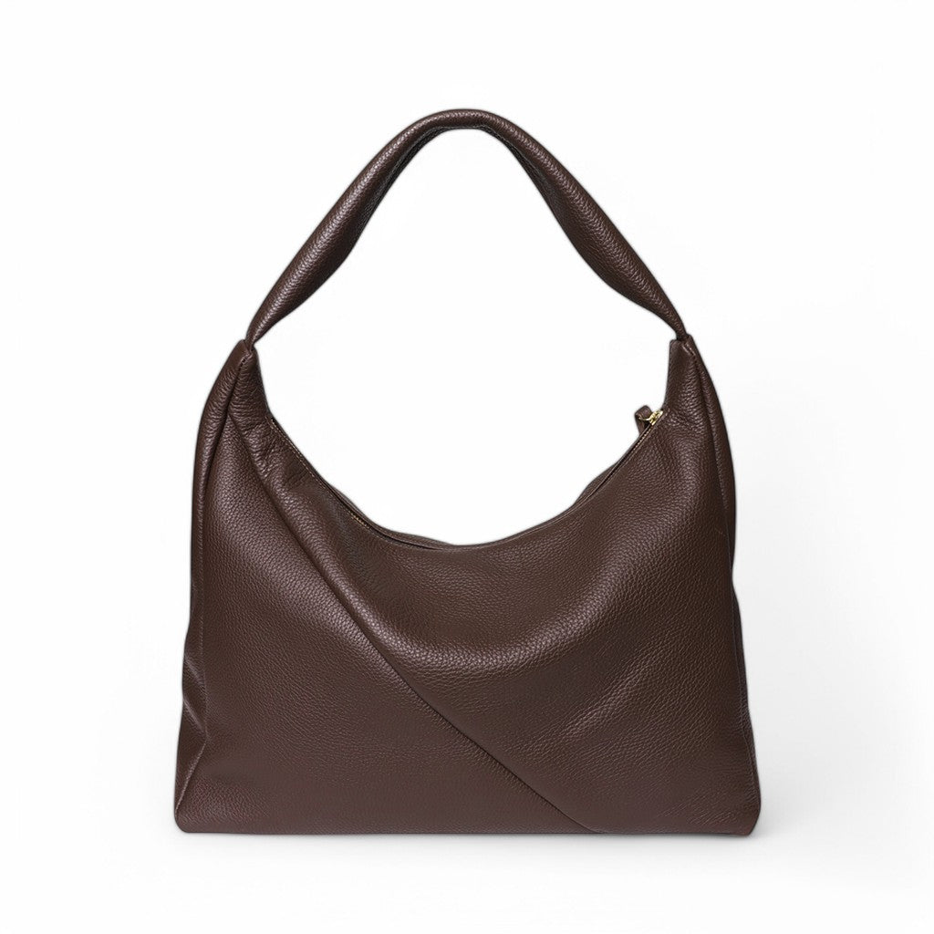 Raffaella Hobo in Chestnut Italian Buffalo Cowhide