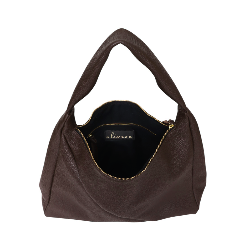 Raffaella Hobo in Chestnut Italian Buffalo Cowhide