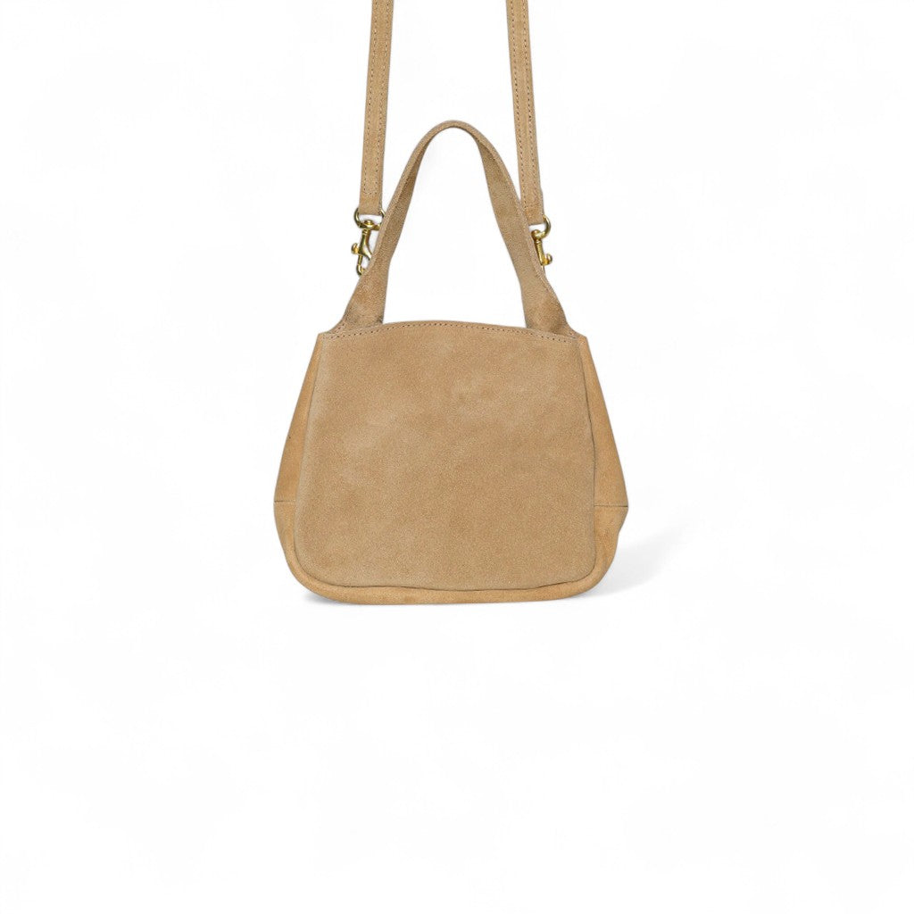 Tracy Top Handle Crossbody in Pane Italian Leather Backed Suede