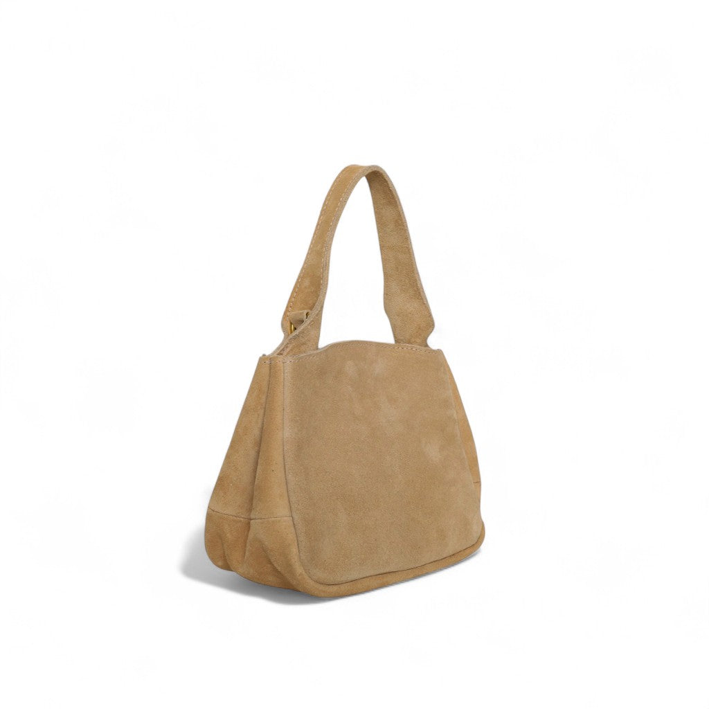 Tracy Top Handle Crossbody in Pane Italian Leather Backed Suede
