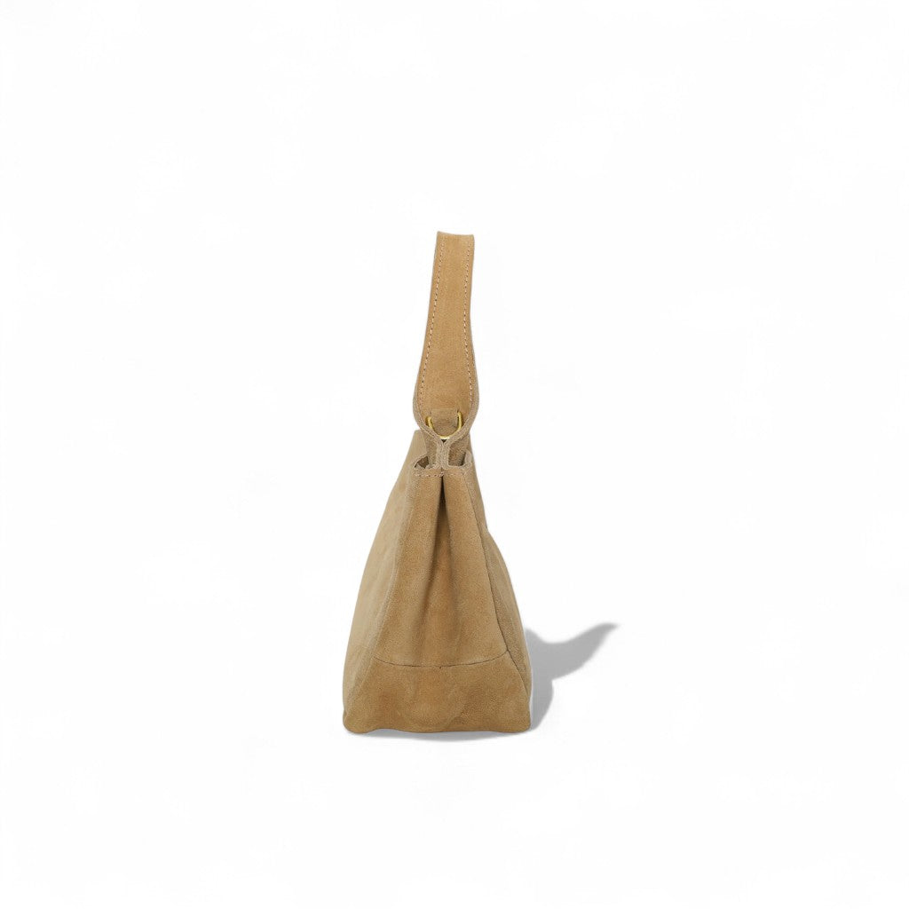 Tracy Top Handle Crossbody in Pane Italian Leather Backed Suede