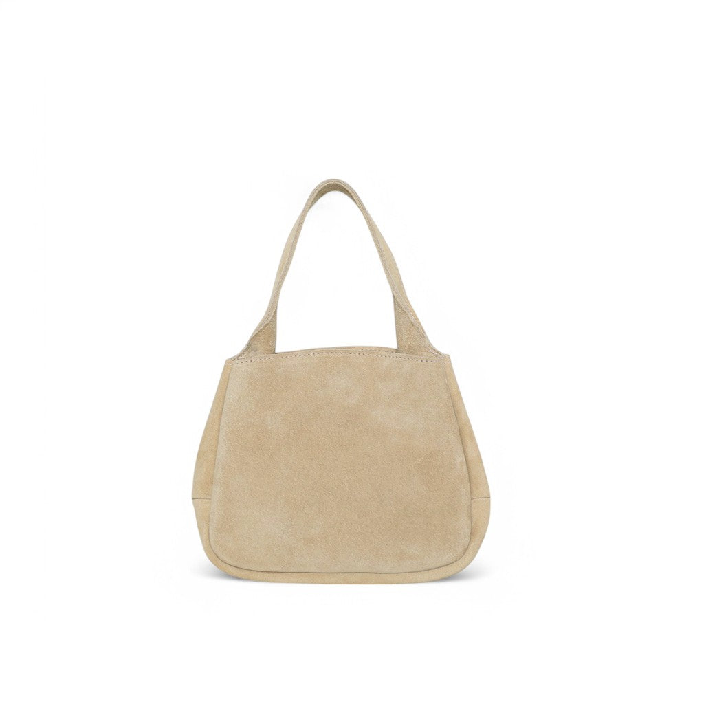 Tracy Top Handle Crossbody in Macadamia Italian Leather Backed Suede