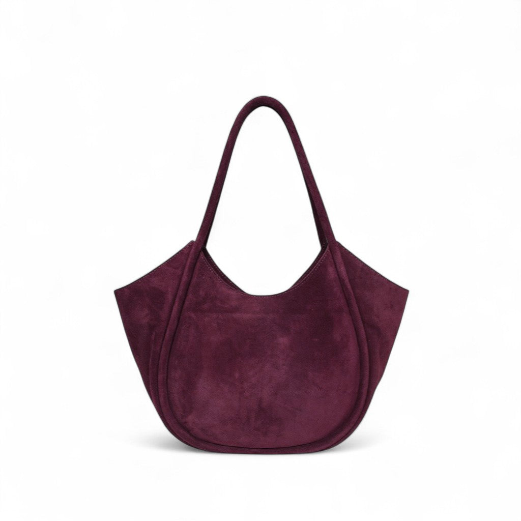 Eden Tote in Mulberry  Italian Leather Backed Suede