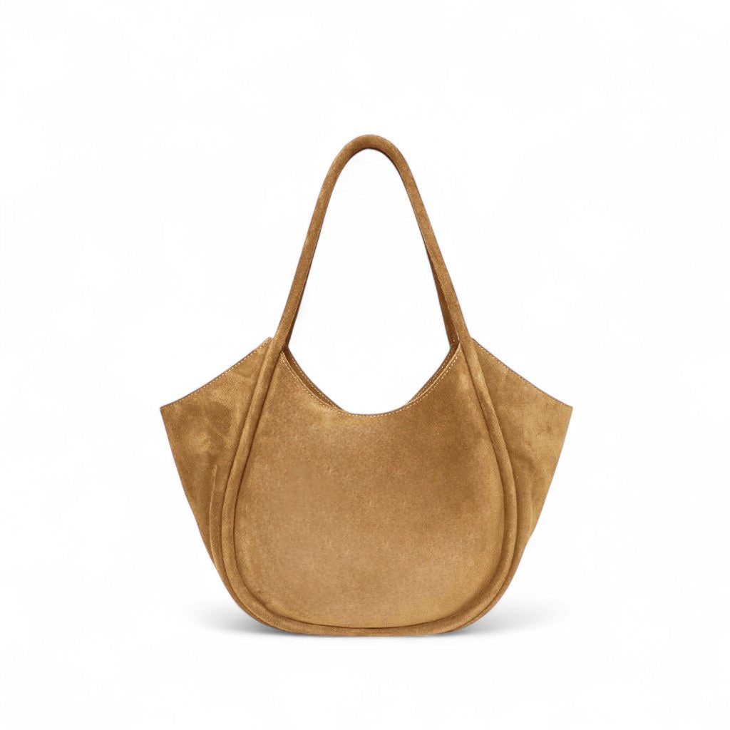 Eden Tote in Pane Italian Leather Backed Suede