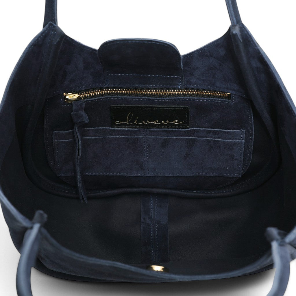 Eden in Midnight  Italian Leather Backed Suede