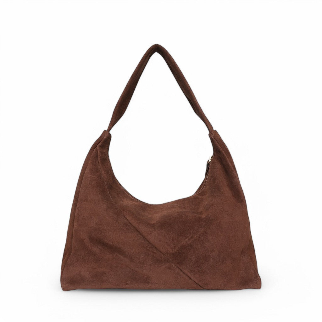 Raffaella Hobo in Espresso Italian Leather Backed Suede