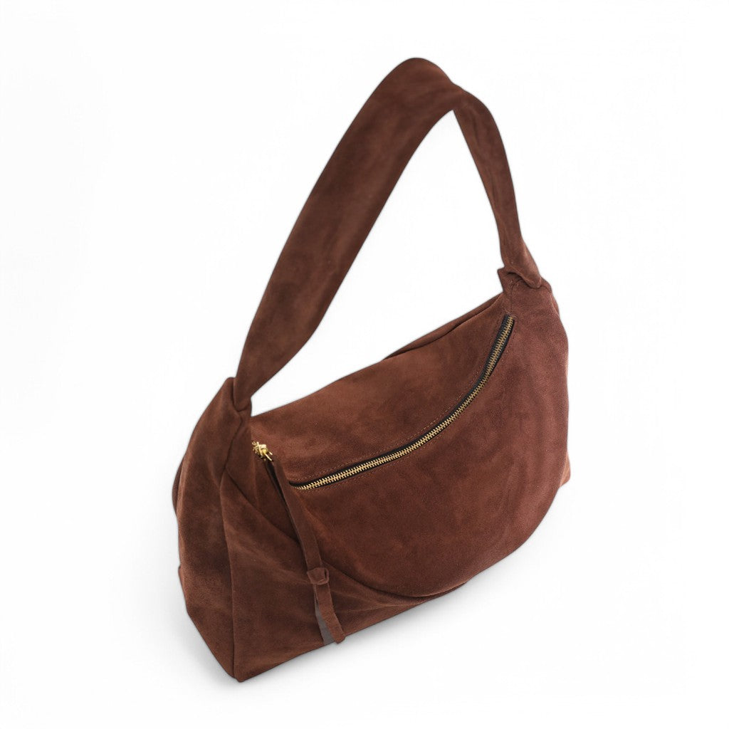 Raffaella Hobo in Espresso Italian Leather Backed Suede