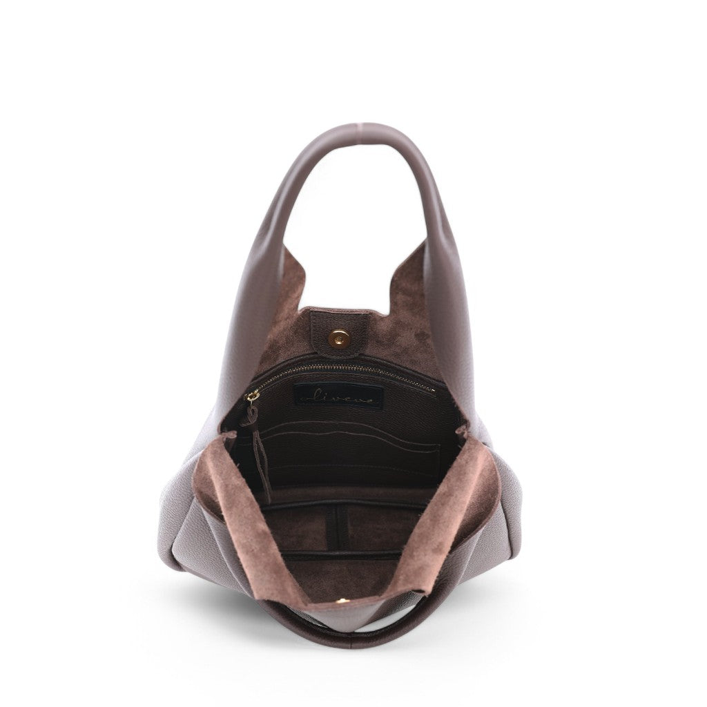 Francesca Shopper in Chestnut Italian Buffalo Cowhide