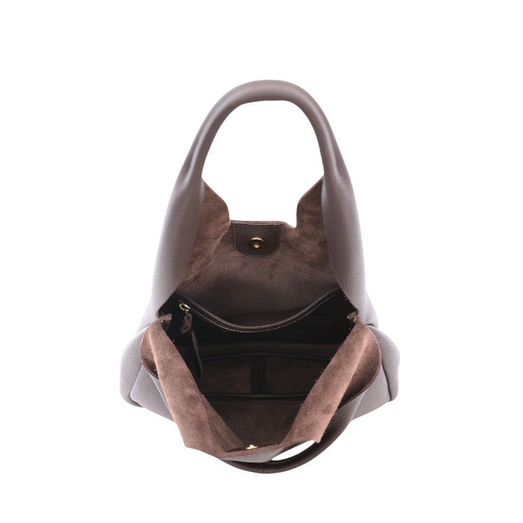 Francesca Shopper in Chestnut Italian Buffalo Cowhide