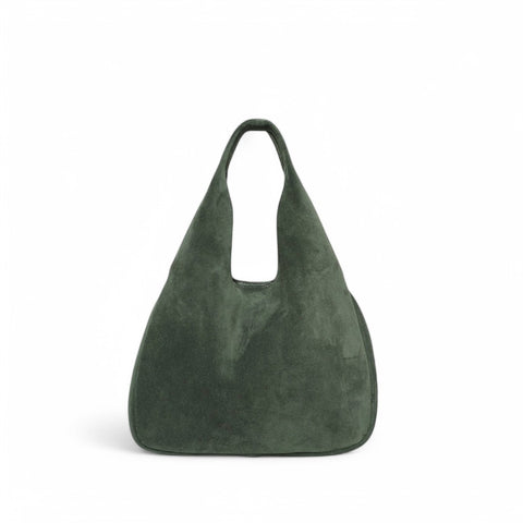 Francesca Shopper in Forest Italian Leather Backed Suede