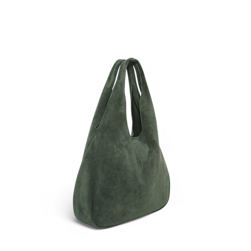 Francesca Shopper in Forest Italian Leather Backed Suede