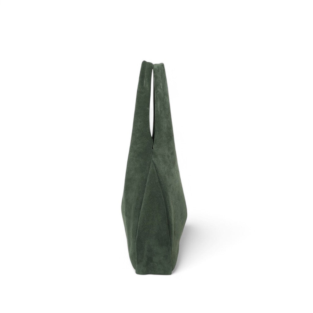 Francesca Shopper in Forest Italian Leather Backed Suede