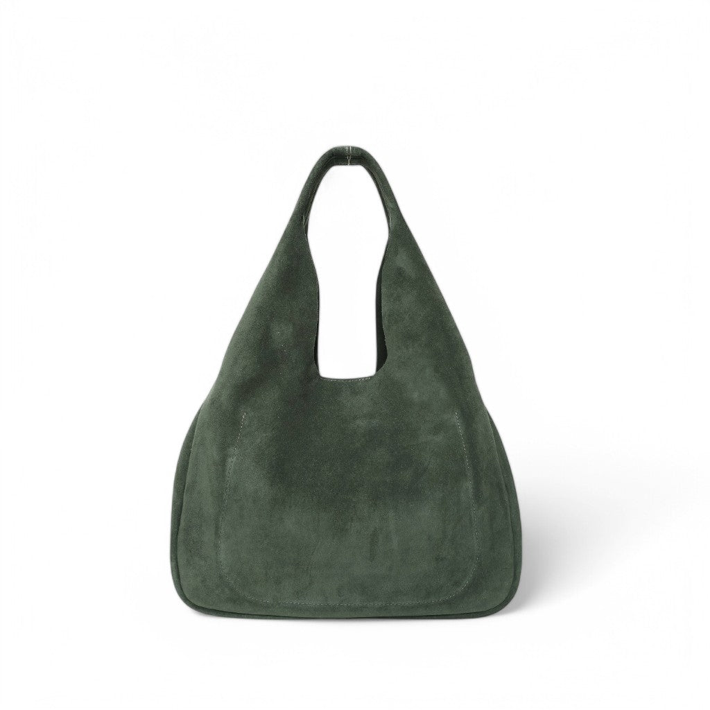 Francesca Shopper in Forest Italian Leather Backed Suede