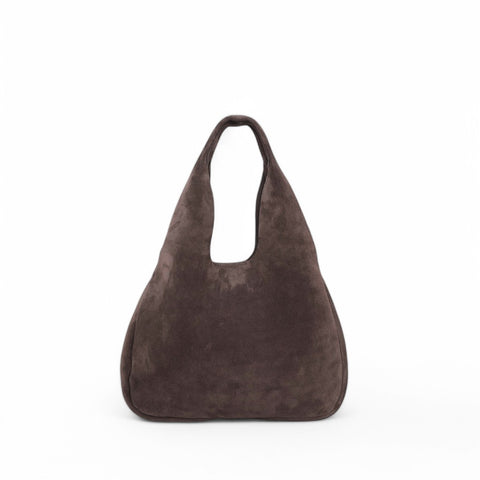 Francesca Shopper in Ganache Italian Leather Backed Suede