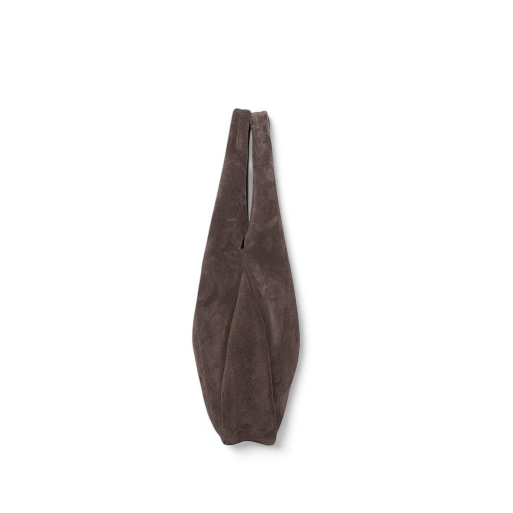 Francesca Shopper in Ganache Italian Leather Backed Suede