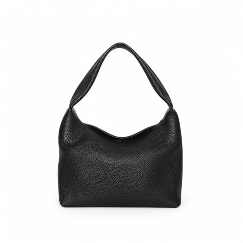 Alessia Shoulder Bag in Black Italian Buffalo Cowhide