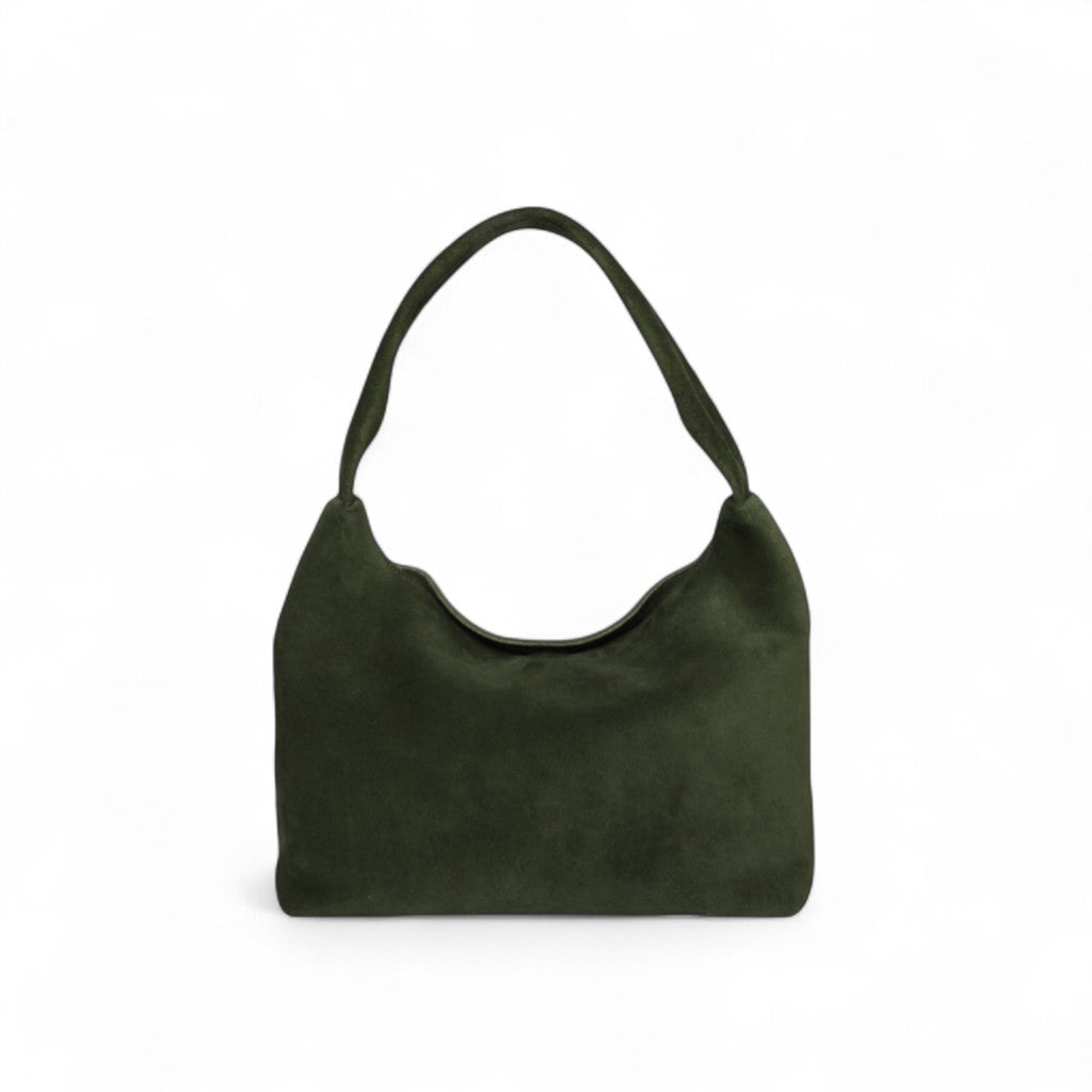 Alessia Shoulder Bag in Forest Italian Leather Backed Suede