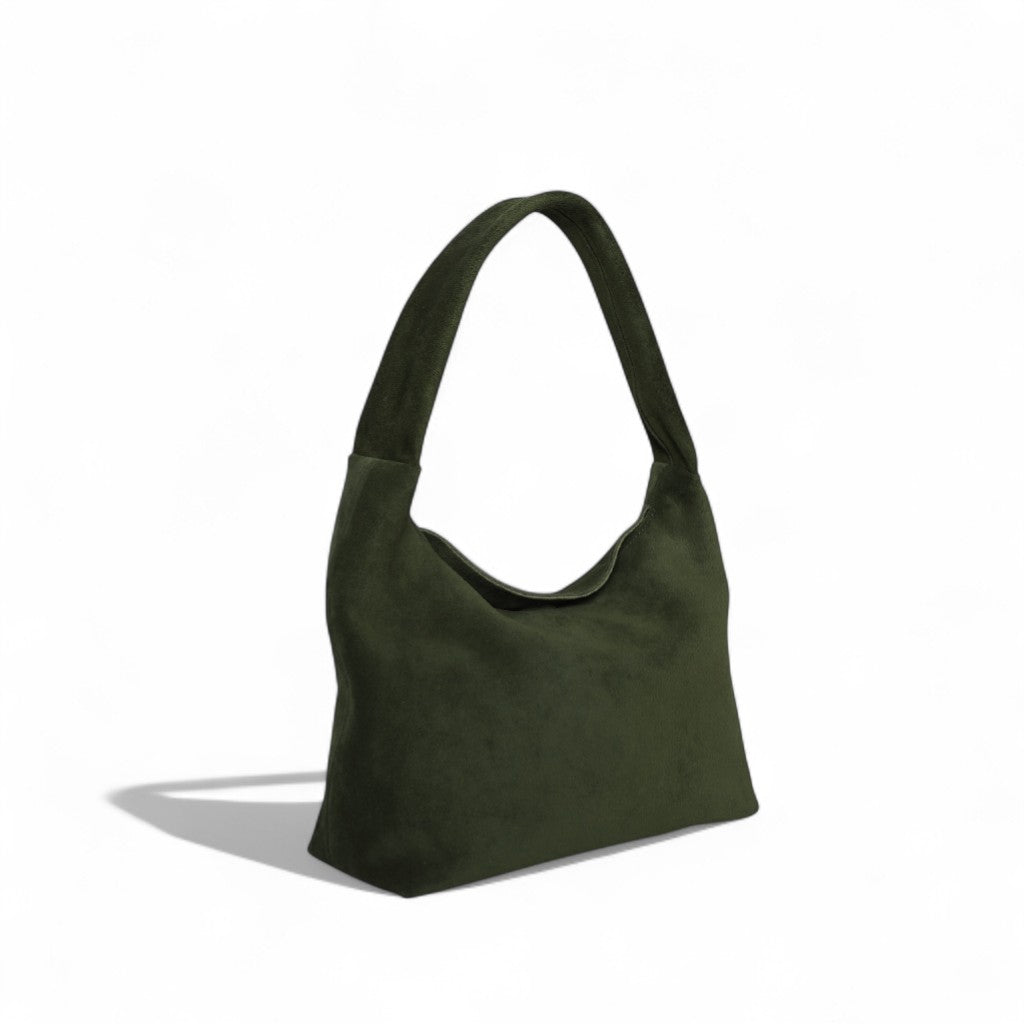 Alessia Shoulder Bag in Forest Italian Leather Backed Suede