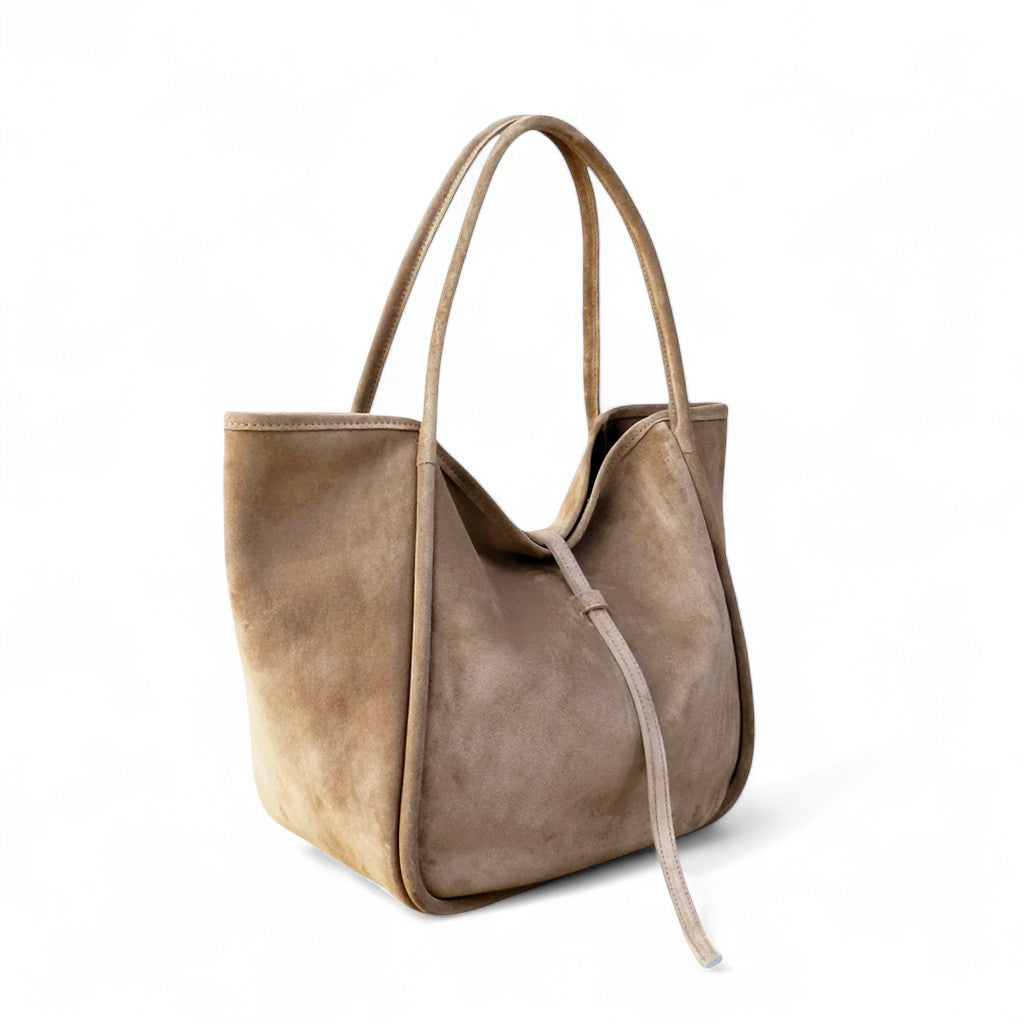 Ellis Hobo Tote in Amphora Italian Leather Backed Suede - Restocked!