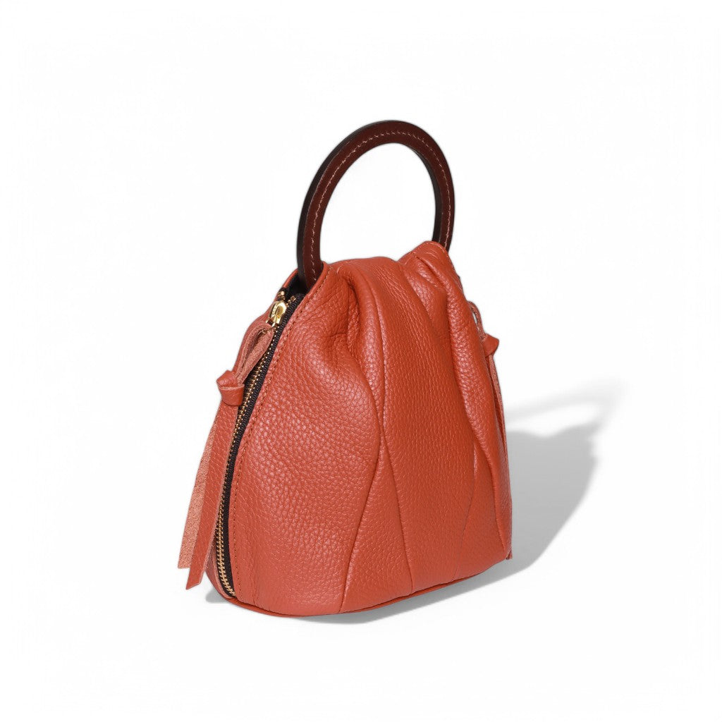 Tenley Top Handle in Auburn Italian Buffalo Cowhide
