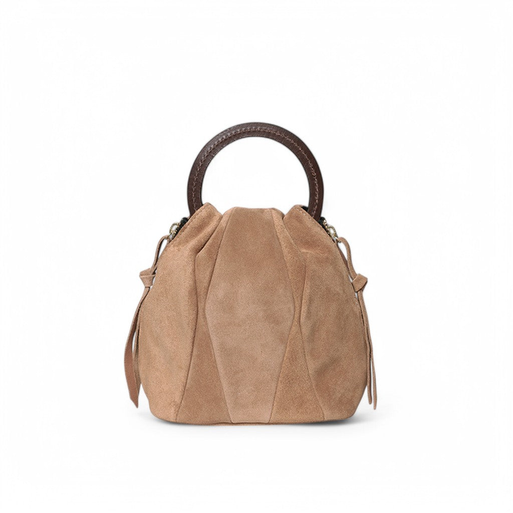 Tenley Top Handle in Amphora Italian Leather Backed Suede