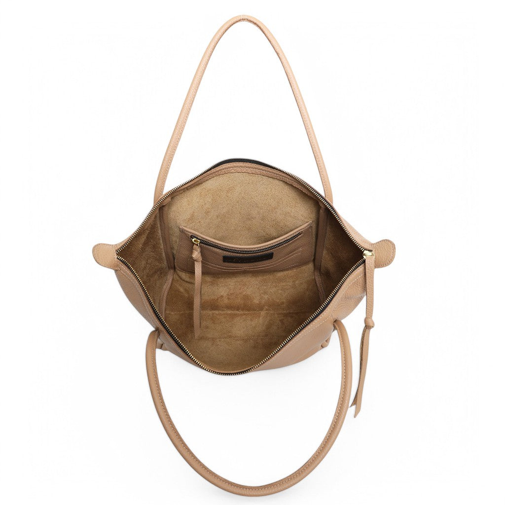 Serafina Tote in Cappuccino Italian Buffalo Cowhide