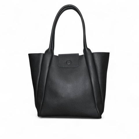 Hudson Tote in Black Italian Buffalo Cowhide