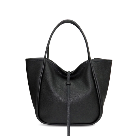 Ellis Hobo Tote in Black Buffalo Cowhide