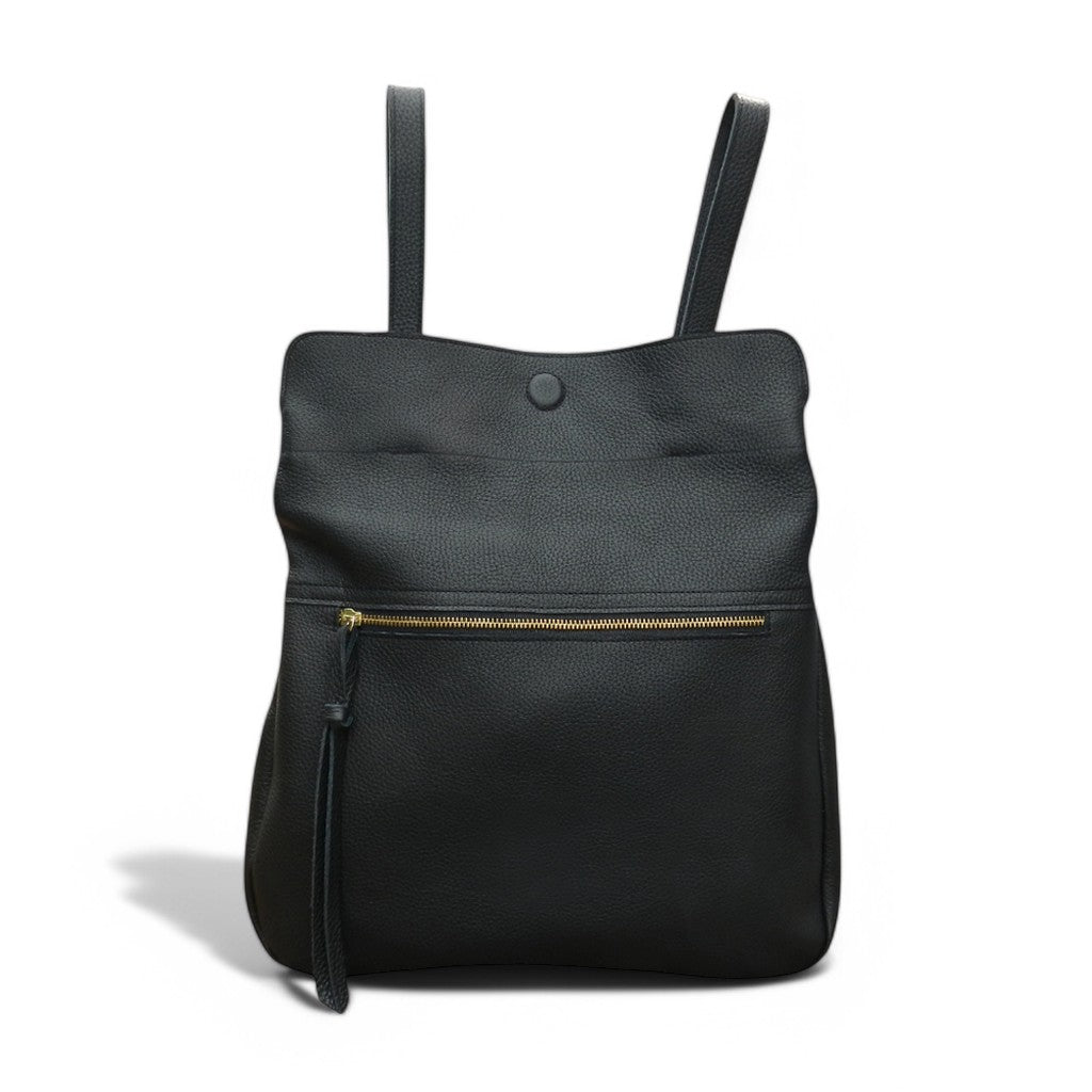 Charlotte 3-in-1 Convertible Backpack in Black Italian Buffalo Cowhide – oliveve