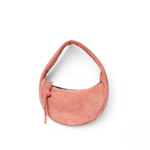 Celeste Baguette in Blush Italian Leather Backed Suede