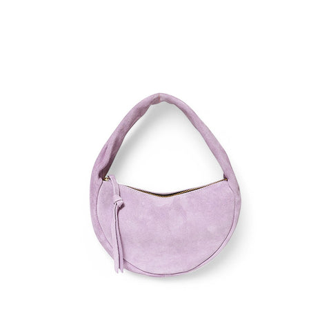 Celeste Baguette in Lavender Italian Leather Backed Suede