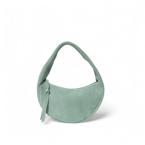 Celeste Baguette in Mist Italian Leather Backed Suede